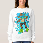 aap als duiker met Snorkel Trui (Voorkant)