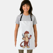 aap als hairdresser met schaar & schaar schort (Insitu)