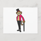 Aap als heer met hoed & wandelstok briefkaart (Voorkant)