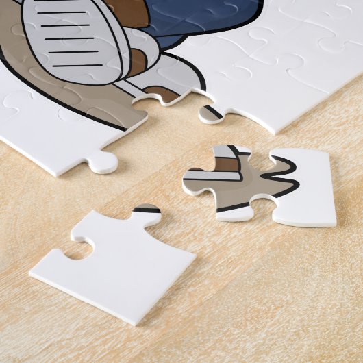 aap als Mechanisch met moersleutel Legpuzzel (Zijkant)