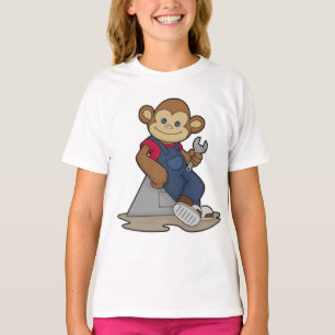 aap als Mechanisch met moersleutel T-shirt