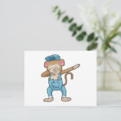 Aap als monteur bij hiphopdans Dab Briefkaart (Staand voorkant)