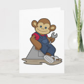 Aap als monteur met sleutel kaart (Voorkant)