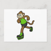 aap als Skater met gealigneerde schaatsen Briefkaart (Voorkant)