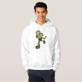 aap als Skater met gealigneerde schaatsen Hoodie (Voorkant volledig)