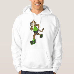 aap als Skater met gealigneerde schaatsen Hoodie
