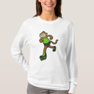 aap als Skater met gealigneerde schaatsen T-shirt