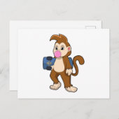 aap als Skater met skateboard Briefkaart (Voorkant / Achterkant)