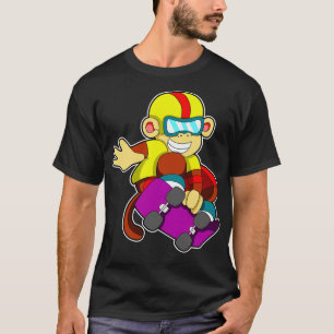 Aap als Skater met Skateboard Helm T-shirt