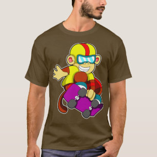 Aap als Skater met Skateboard Helm T-shirt