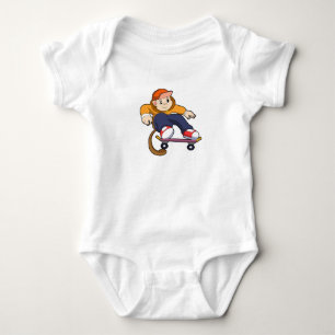 aap als Skater met skateboard Romper