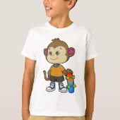 aap als Skater met skateboard T-shirt (Voorkant)