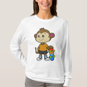 aap als Skater met skateboard T-shirt