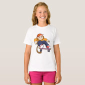 aap als Skater met skateboard T-shirt (Voorkant volledig)