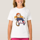 aap als Skater met skateboard T-shirt (Voorkant)