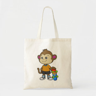 aap als Skater met skateboard Tote Bag