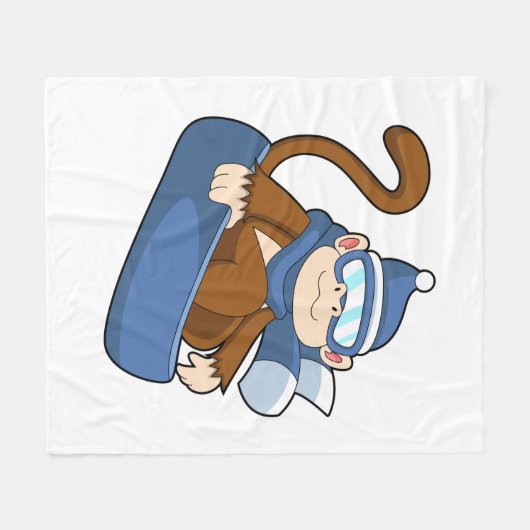 aap als sneeuwboarder met Sonowboard.PNG Fleece Deken (Voorkant (Horizontaal))