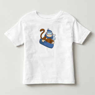 aap als sneeuwboarder met Sonowboard.PNG Kinder Shirts