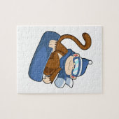 aap als sneeuwboarder met Sonowboard.PNG Legpuzzel (Horizontaal)