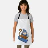 aap als sneeuwboarder met Sonowboard.PNG Schort (Insitu)