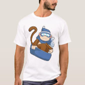 aap als sneeuwboarder met Sonowboard.PNG T-shirt (Voorkant)