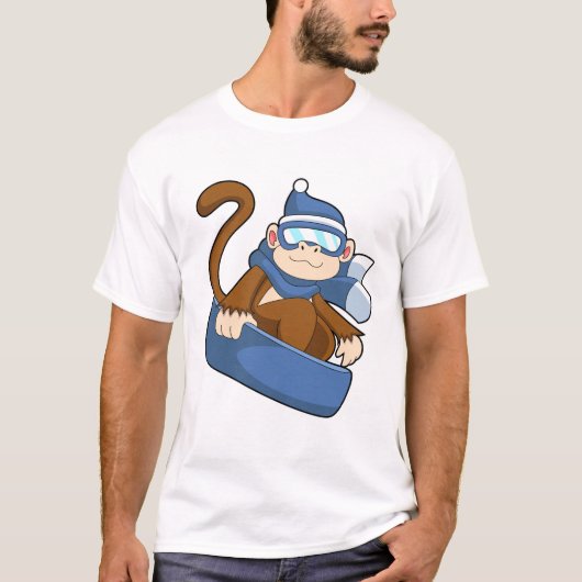 aap als sneeuwboarder met Sonowboard.PNG T-shirt (Voorkant)