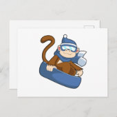 Aap als snowboarder met Sonowboard.PNG Briefkaart (Voorkant / Achterkant)