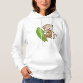 aap als Surfer met surfboard Hoodie (Voorkant)