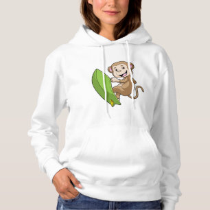 aap als Surfer met surfboard Hoodie