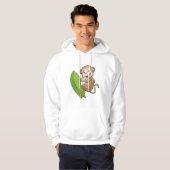 aap als Surfer met surfboard Hoodie (Voorkant volledig)