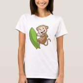 aap als Surfer met surfboard T-shirt (Voorkant)
