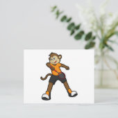 Aap als tennisspeler met tennisracket briefkaart (Staand voorkant)