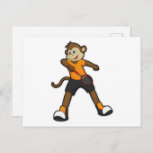 Aap als tennisspeler met tennisracket briefkaart (Voorkant / Achterkant)