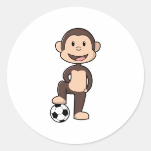 aap als Voetbal met Voetbal Ronde Sticker