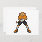Aap als voetballer met voetbal briefkaart (Voorkant / Achterkant)