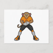 Aap als voetballer met voetbal briefkaart (Voorkant)