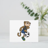 Aap als Voetbalspeler bij Voetbal Briefkaart (Staand voorkant)