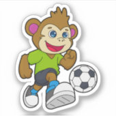 aap als voetzoeker met Voetbal Sticker (Voorkant)
