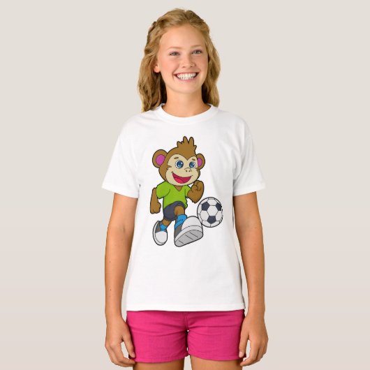 aap als voetzoeker met Voetbal T-shirt (Voorkant volledig)
