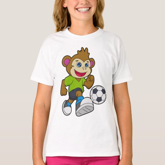 aap als voetzoeker met Voetbal T-shirt (Voorkant)