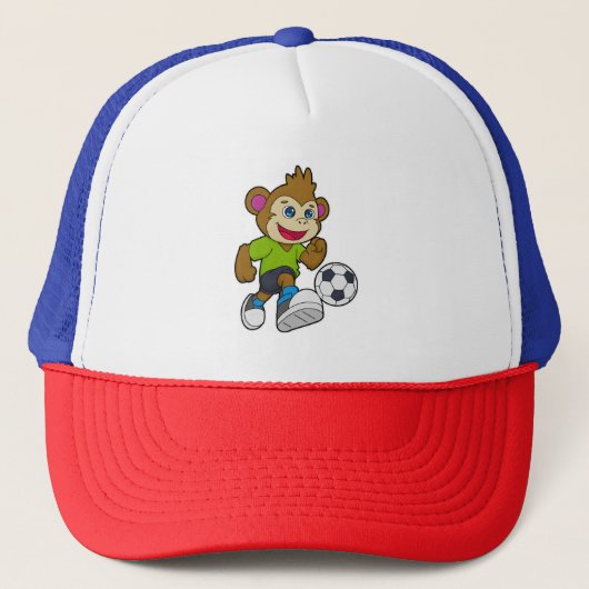 aap als voetzoeker met Voetbal Trucker Pet (Voorkant)
