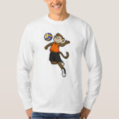 aap als volleybalspeler met volleybal t-shirt (Voorkant)