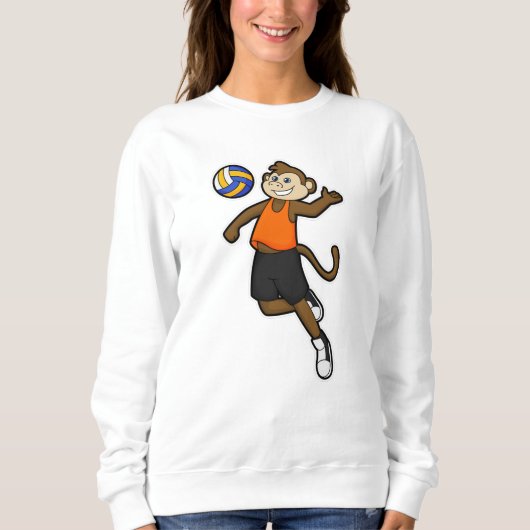 aap als volleybalspeler met volleybal trui (Voorkant)