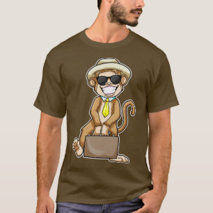 Aap als Zakenman met Briefcase Zonnebril T-shirt