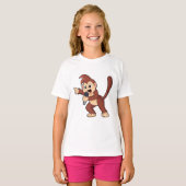 aap als zanger met microfoon.PNG T-shirt (Voorkant volledig)