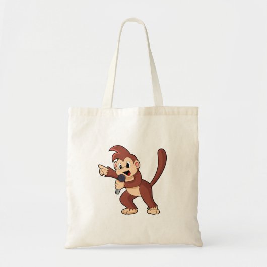 aap als zanger met microfoon.PNG Tote Bag (Voorkant)