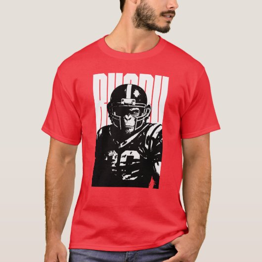 Aap Amerikaanse voetbalspeler T-shirt (Voorkant)