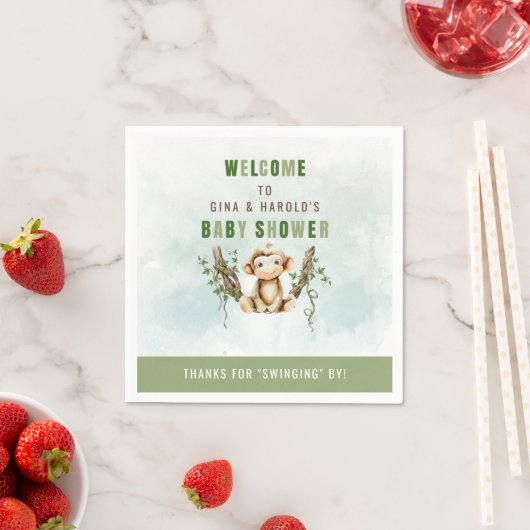 Aap Baby shower Papieren servetten (Insitu)