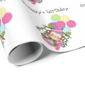 aap/ballonnen/verjaardagstaart-1 jaar oud/naam cadeaupapier (Rol Hoek)