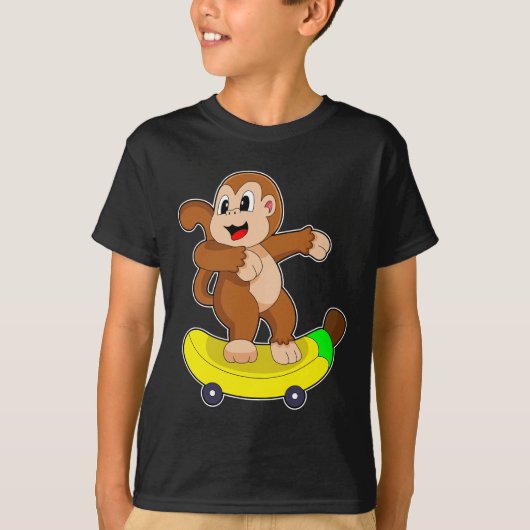 Aap Banaan Skater Skateboard T-shirt (Voorkant)